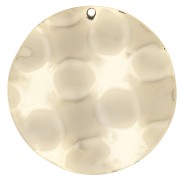38mm wavy Round pendant - Fine Gold Plated x1
