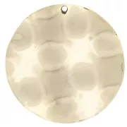 38mm wavy Round pendant - Fine Gold Plated x1