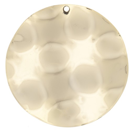 38mm wavy Round pendant - Fine Gold Plated x1