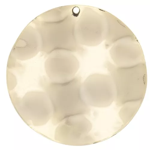38mm wavy Round pendant - Fine Gold Plated x1