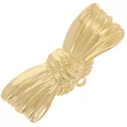 13.5x28mm bow brooch with closed ring - Fine Gold Plated x1