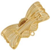 13.5x28mm bow brooch with closed ring - Fine Gold Plated x1