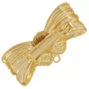 13.5x28mm bow brooch with closed ring - Fine Gold Plated x1
