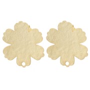 Textured flower studs 19x17.5 mm - Satin gold-plated x2|raw }}
