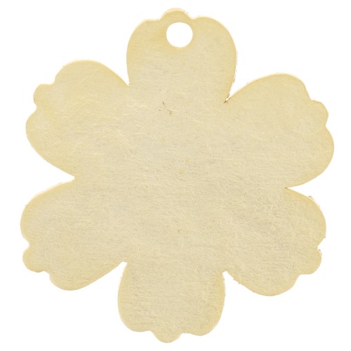 Textured flower charm 19x17.5 mm - Gilded with fine satin gold x1