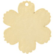 Textured flower pendant 23x21 mm - Satin-finish gold-plated x1