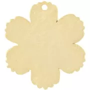 Textured flower pendant 23x21 mm - Satin-finish gold-plated x1