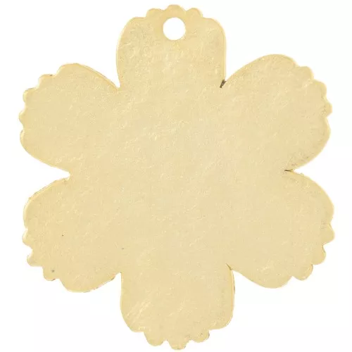 Textured flower pendant 23x21 mm - Satin-finish gold-plated x1