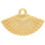 9x14mm Fan charm - Fine Gold Plated x1