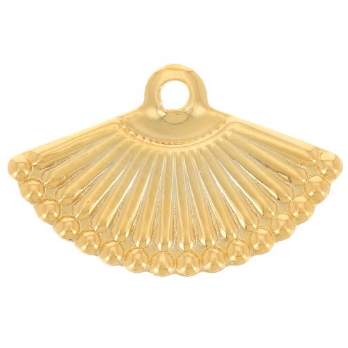9x14mm Fan charm - Fine Gold Plated x1