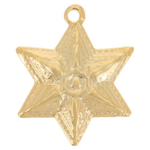 18x15mm Curved star charm - Fine Gold Plated x1