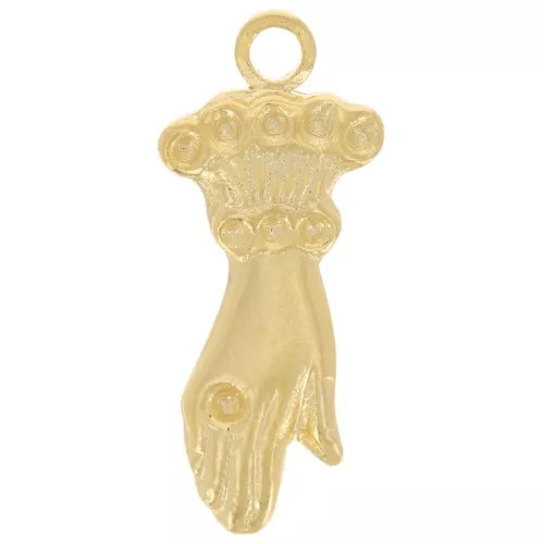 15x6mm Hand charm for cabochon 1mm - Fine Gold Plated x1