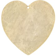 41x40mm Hammered heart pendant - Fine Gold Plated x1