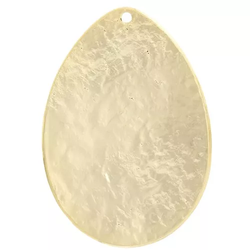 47x33mm Oval hammered pendant - Fine Gold plated x1