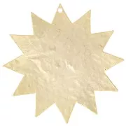 40mm Hammered sun pendant - Fine Gold Plated x1