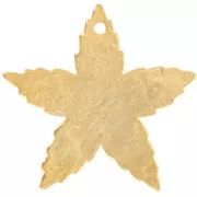 20x21mm Hammered flower pendant - Fine Gold Plated x1