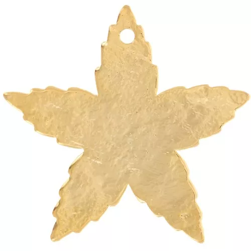 20x21mm Hammered flower pendant - Fine Gold Plated x1
