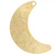 20x13mm Hammered moon pendant - Fine Gold Plated x1