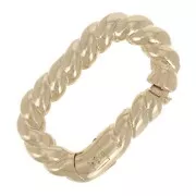 12x7mm Oval lobster clasp twisted effect - Gold-plated 3 microns x1