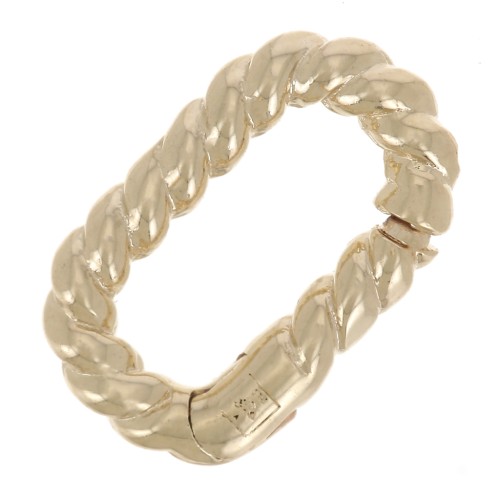 12x7mm Oval lobster clasp twisted effect - Gold-plated 3 microns x1