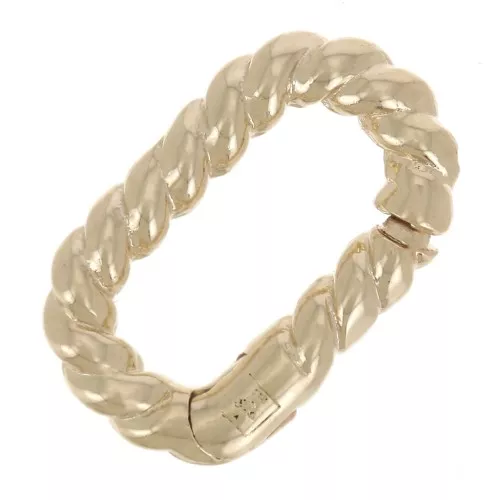 12x7mm Oval lobster clasp twisted effect - Gold-plated 3 microns x1