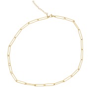 4.1mm 304L Stainless Steel Rectangle Mesh Necklace - Gold x47cm