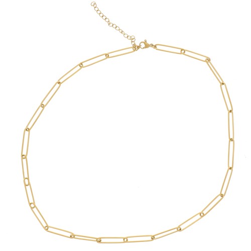 4.1mm 304L Stainless Steel Rectangle Mesh Necklace - Gold x47cm