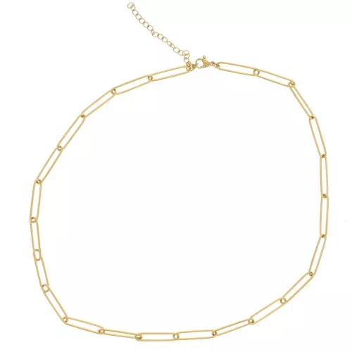 4.1mm 304L Stainless Steel Rectangle Mesh Necklace - Gold x47cm