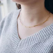 4.1mm 304L Stainless Steel Rectangle Mesh Necklace - Gold x47cm