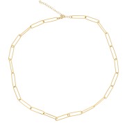5mm 304L stainless steel, Rectangle mesh necklace - Gold x47cm