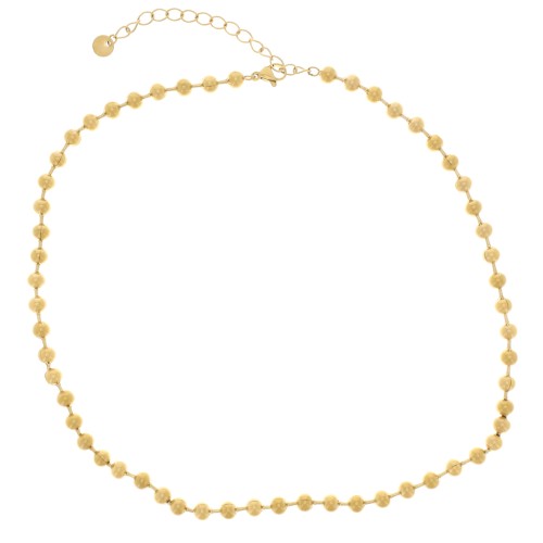 5mm Stainless Steel 304L Ball Link Necklace - Gold x48cm