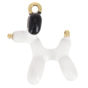 19x17mm Stainless steel 316L Balloon dog charm in epoxy resin - Gold x1|raw }}