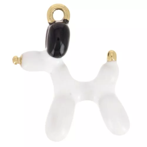 19x17mm Stainless steel 316L Balloon dog charm in epoxy resin - Gold x1
