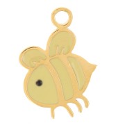 12x8.5mm 316L stainless steel Epoxy resin bee charm - Gold x1|raw }}