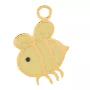 12x8.5mm 316L stainless steel Epoxy resin bee charm - Gold x1