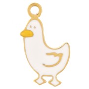 12x7mm Stainless steel 316L Duck charm in epoxy resin - Gold x1|raw }}