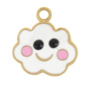 8mm Stainless steel 316L cloud charm in epoxy resin - Gold x1