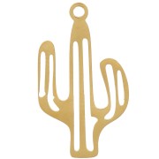 22x13mm Stainless steel 316L Pendant origami cactus - Gold x1