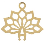 15x17mm 316L stainless steel Origami peacock charm - Gold x1|raw }}