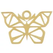 Origami butterfly charm 10.5x16 mm - 304 Gold stainless steel x1