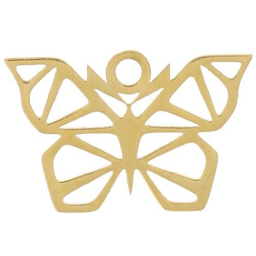 Origami butterfly charm 10.5x16 mm - 304 Gold stainless steel x1