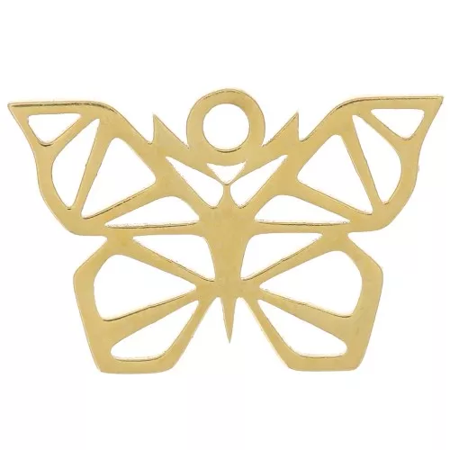 Origami butterfly charm 10.5x16 mm - 304 Gold stainless steel x1