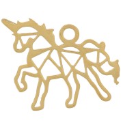 13x17mm Stainless Steel 316L Origami Unicorn Charm - Gold x1