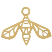 12x16mm 316L stainless steel Origami bee charm - Gold x1|raw }}