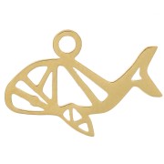 Origami Whale Charm 10x15.5 mm - 304 Gold Stainless Steel x1|raw }}