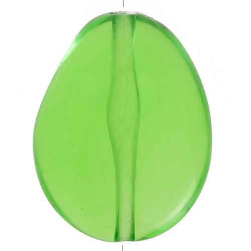 25x20mm Flat irregular bead in transparent resin - Green x1