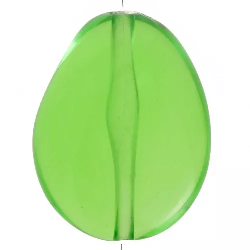 Flat irregular bead 25x20 mm in transparent resin - Green x1