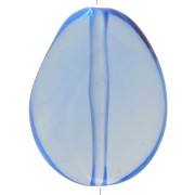 Flat irregular bead 25x20 mm in transparent resin - Blue x1