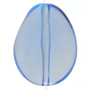 Flat irregular bead 25x20 mm in transparent resin - Blue x1