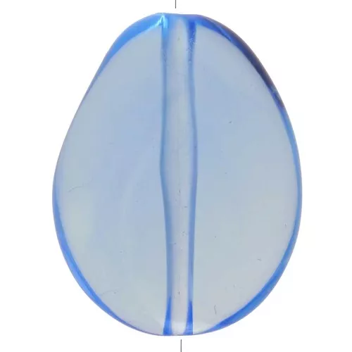 Flat irregular bead 25x20 mm in transparent resin - Blue x1
